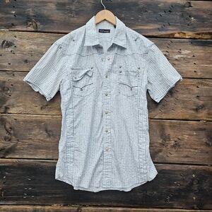 Baby blue Late 2000's Cowboy Button-down